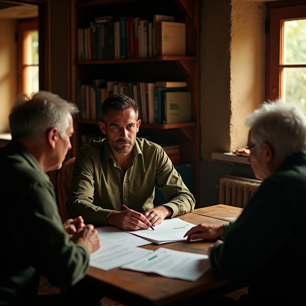 Savjetnik pregledava EU dokumentaciju s obiteljskim poljoprivrednim gospodarstvom